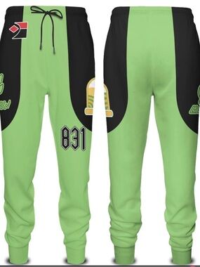 Men's Poke Grass Uniform 831 Green & Black Graphic Jogger Sweatpants - POKÉMON